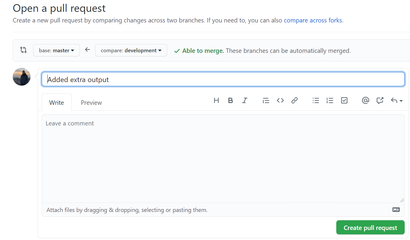 Create pull request